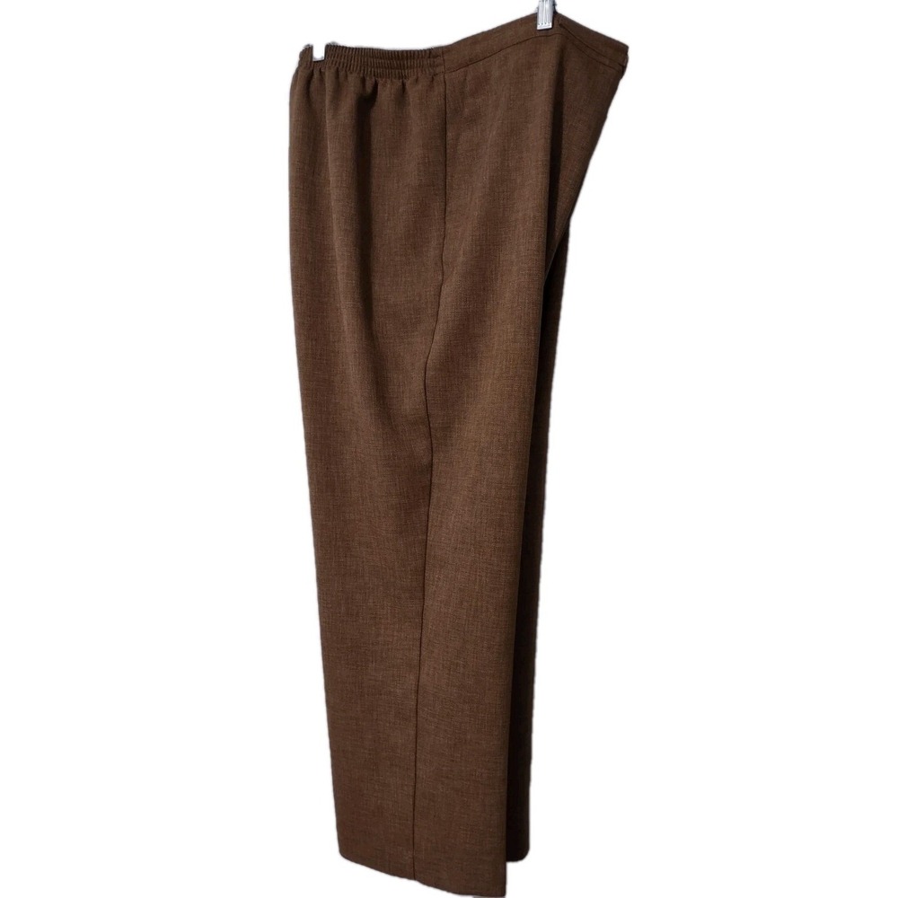 Alfred‎ Dunner Twill Pants Women's 16 Pull-On 1/2 Elastic Waist 2 Pockets  Brown